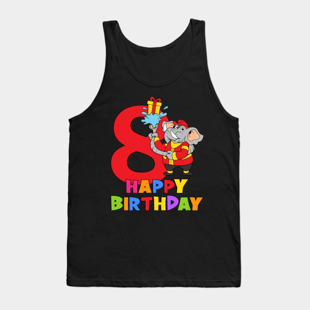 8th Birthday Party 8 Year Old Eight Years Tank Top by KidsBirthdayPartyShirts